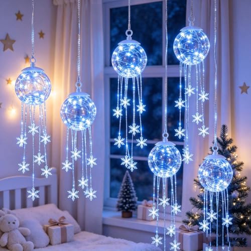 Hanging Snowflake Led Lights Christmas Decorations Fairy Lights for Bedroom - image 4