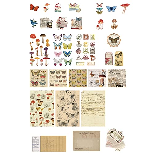 Icefei suprimentos scrapbook vintage (32 peças) com caixa papel e corda juta para artesanato diário