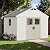 Greesum 10×8 FT Plastic Outdoor Storage Shed with Floor and Lockable Door, Resin Sheds with Windows and Skylights, Weather Resistant Organization for Garden, Lawn, Pool Supplies, Beige