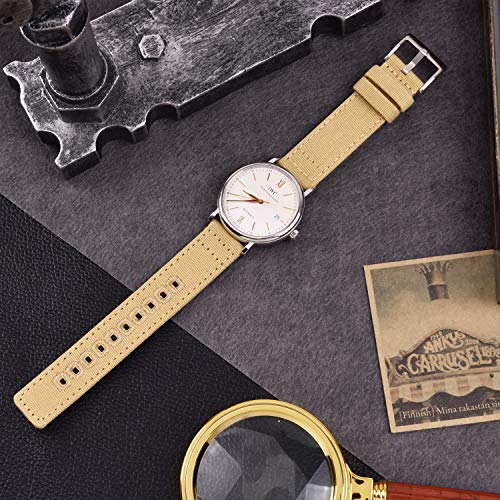 Image of Ritche Christmas Gift Canvas Vintage Quick Release Watch Band 18mm 20mm 22mm 24mm Replacement Watch Straps for Men Women, White Elephant Gifts, Stocking Stuffers for Men, Father's Day gifts
