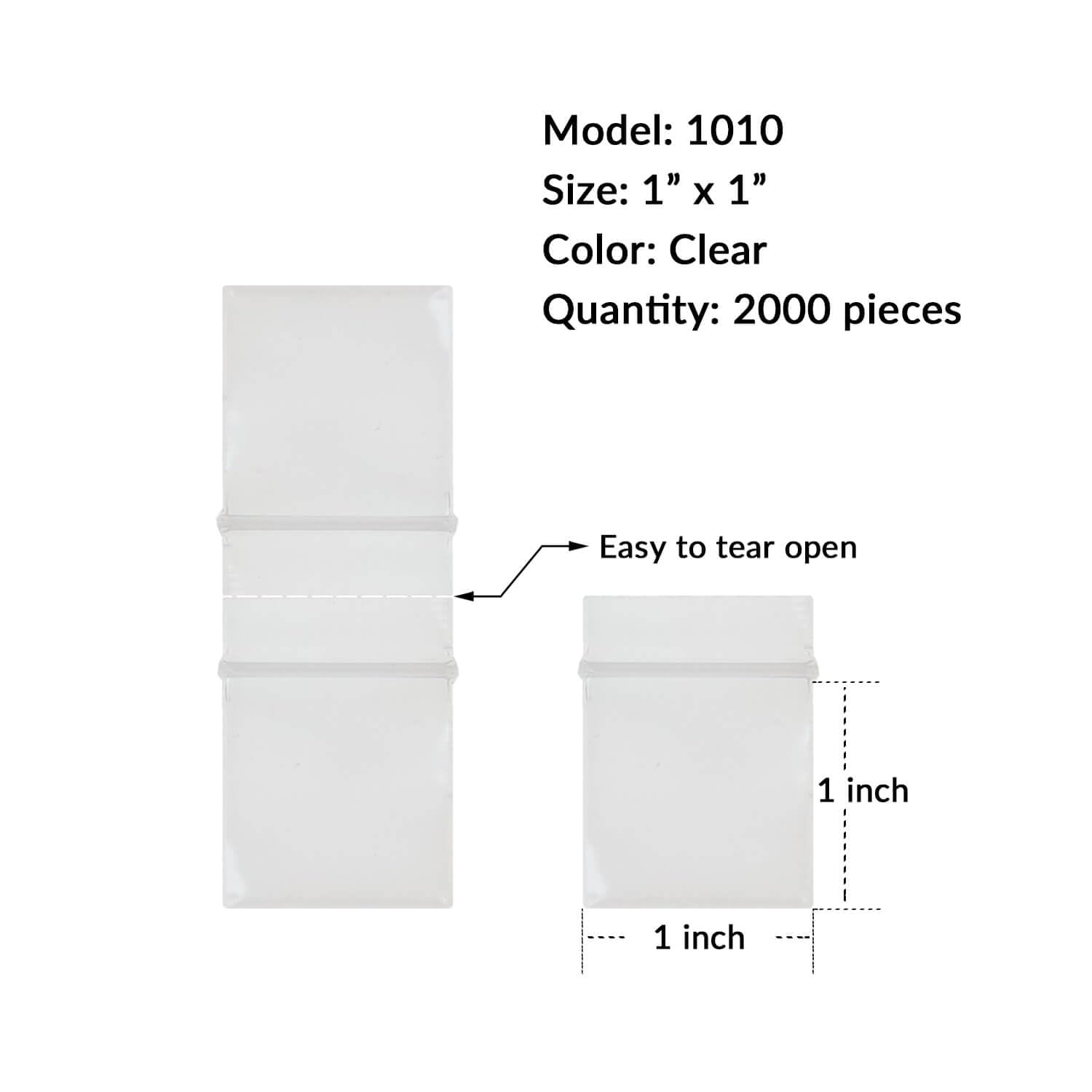 2000 Pcs Mini Ziplock Bags, 1