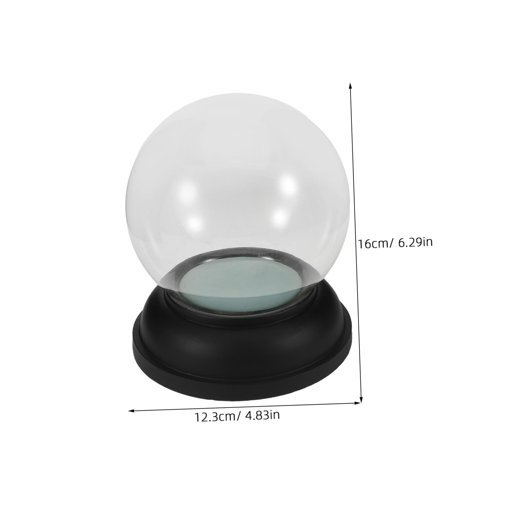 Cabilock Bola de Nieve Navideña Transparente de Kit de Manualidades DIY Cúpula de Vidrio y Base de Resina Negra Suitable para Decoración de Invierno y Regalos de Boda