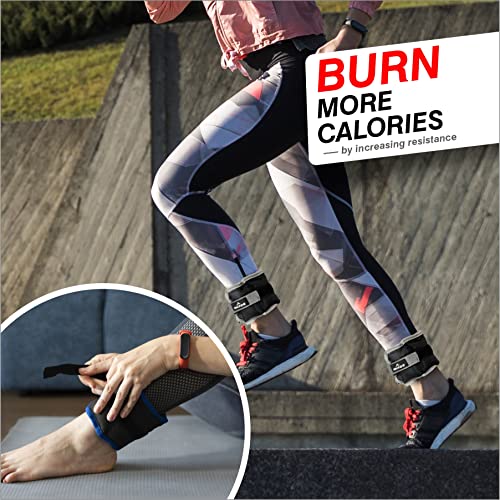 Image of Vector X AW-10 Pair of Ankle /Wrist Ankle Weight For Men Women|Resistance Exercise Fitness Band For Running, Jogging, Strength Training & Practice|Fixed Weight (1KG)