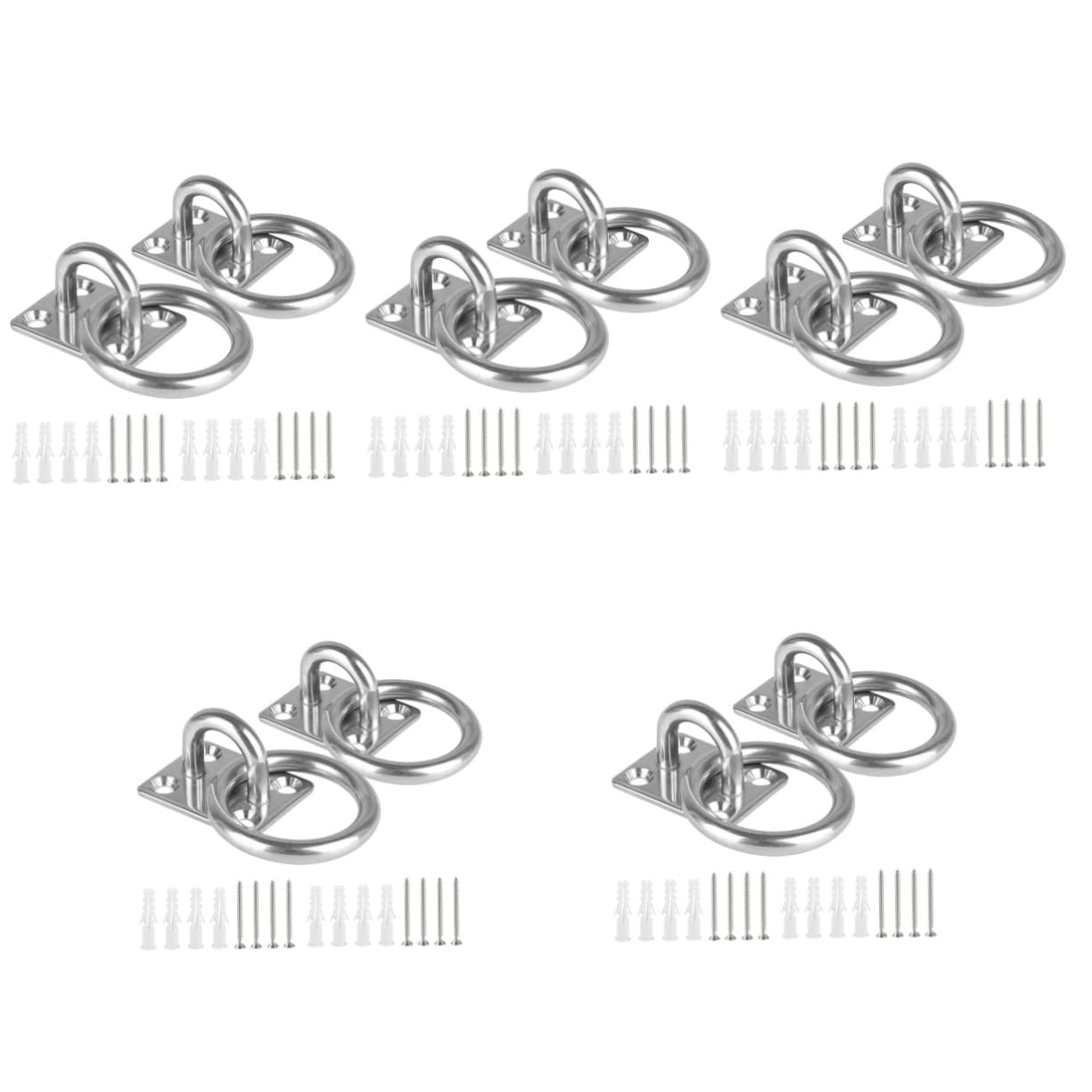 Fixation plafond pour hamacs robustes avec plaques à œillets d'agrafe, lot de 5