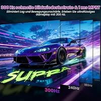Gawfolk Gaming Monitor 24,5 Zoll 300Hz mit Lautsprecher, Gebogen PC Bildschirm FHD 1080P, Computerbildschirm mit Eye Care Technologie HDMI VGA, unterstützt VESA – Ansicht 2