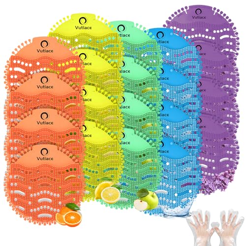 Urinal Screen Deodorizer 20 Packs Cakes Bulk Scented Anti-Splash Urinal Mats Deodorizer Fresh Pads for Toilet Bathroom Restaurants Offices Schools Hotels