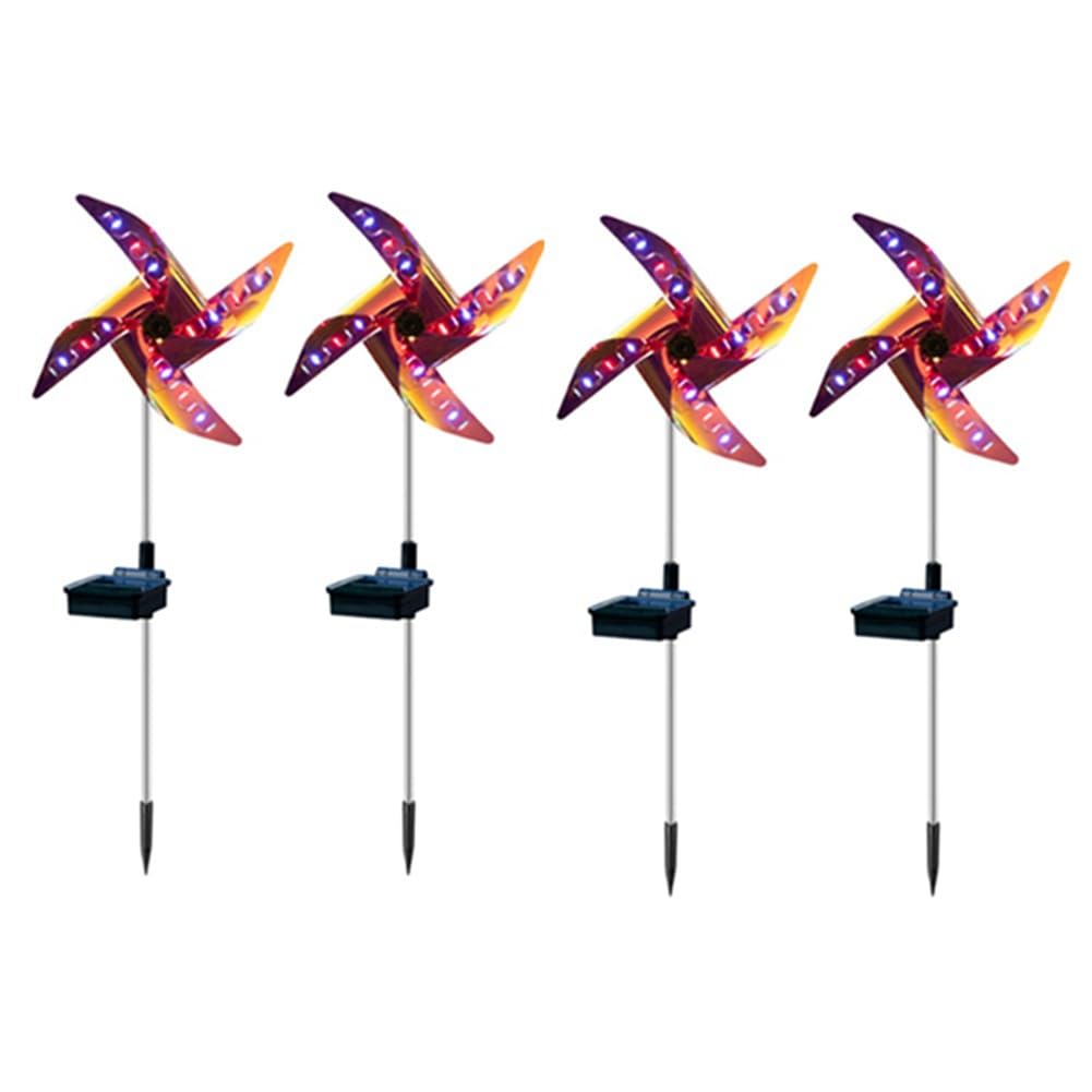 Moulin à vent solaire design avec 32 LED pour décoration extérieure raffinée de jardin
