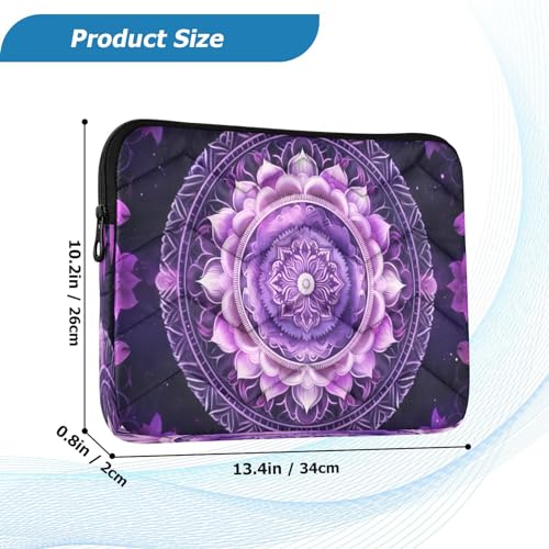 Funda para portátil 13-14 pulgadas con diseño Mandala Boho morado miniatura 3
