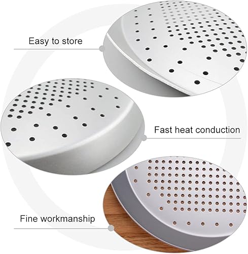 Miniatura 2 de DOITOOL Bandeja calefactora para pizza, bandeja perforada para pizza de 6 pulgadas, redonda para hornear, antiadherente, aleación de aluminio, para
