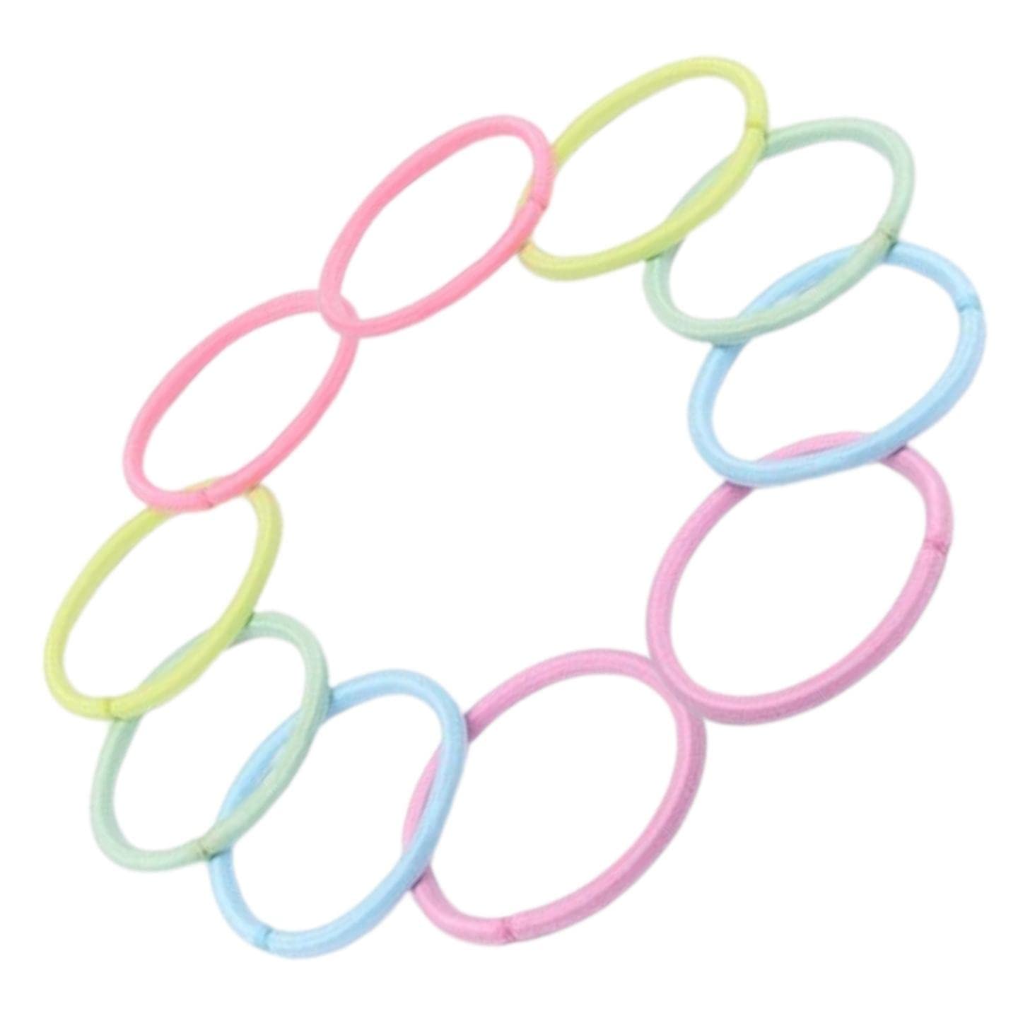 Topkids Accessories Hair Bobbles for Girls and Women Hair Elastics Hair Bands for Girls Hair Ties Ponytail Holders Hair Accessories for Women Rubber Bands for Hair (10pcs Light Tones)