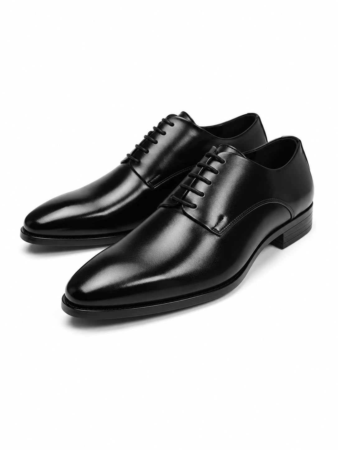 ofri Men's Premium Glossy Oxford Dress Shoes, Black, Lace-Up, Cushioned Comfort, TPR Sole, Classic Luxury Derby Style, for Wedding, Office, Business, Party-picture-15