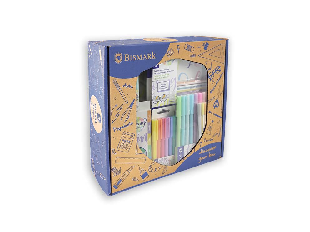CAJA DISCOVER BOX SET LETTERING PAPELERIA PASTEL Bismark