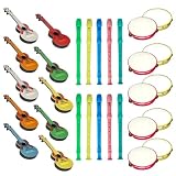 Kit 10 Viola Infantil 10 Pandeiro 10 Flauta Brinquedo Instrumentos Musicais Violão Pandeirinho Flautinha
