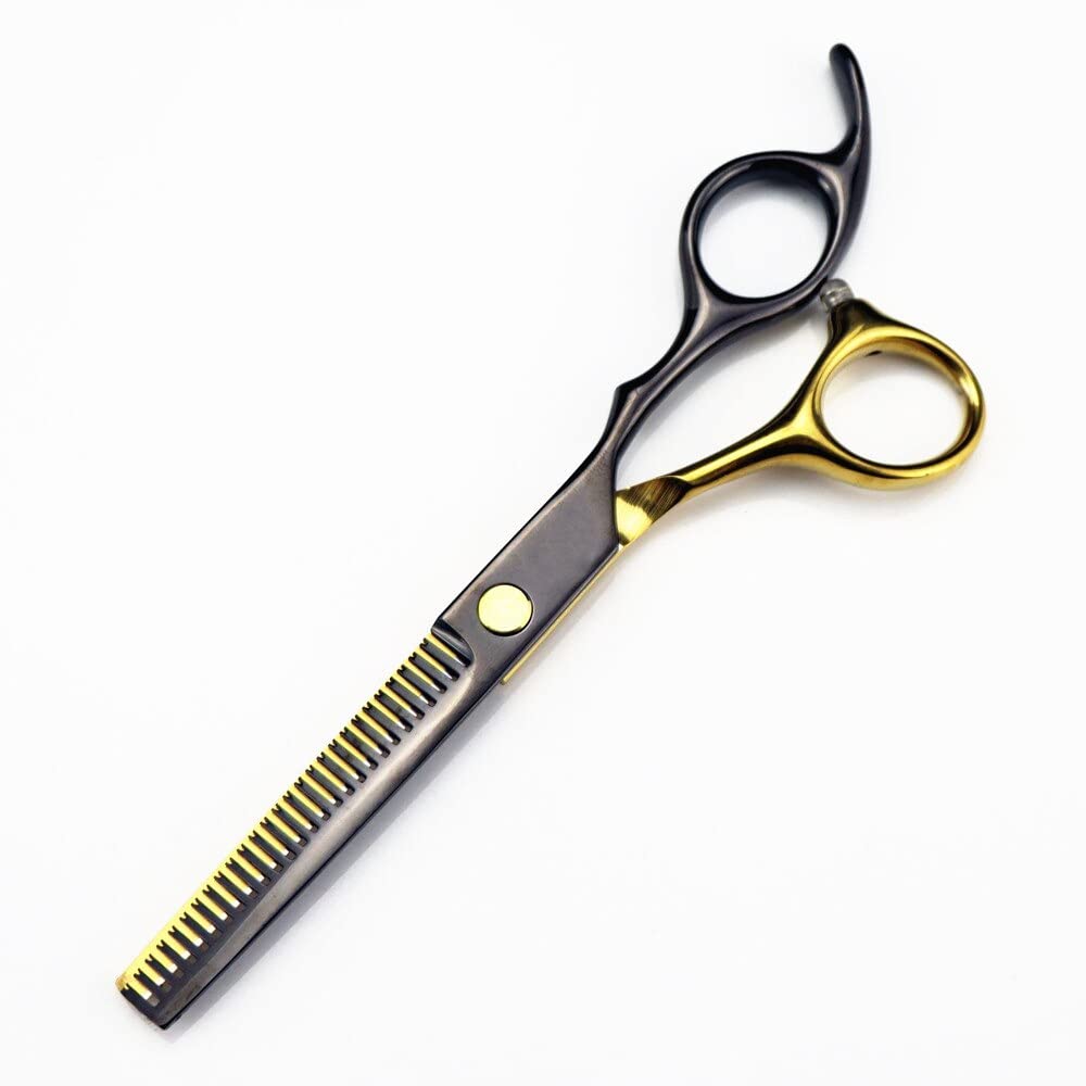 Hair Cutting, 6 inch Professional Japan 440c Steel Black Gold Haircut Thinning Barber Hair Cutting Hairdressing Hair Cutting Tools