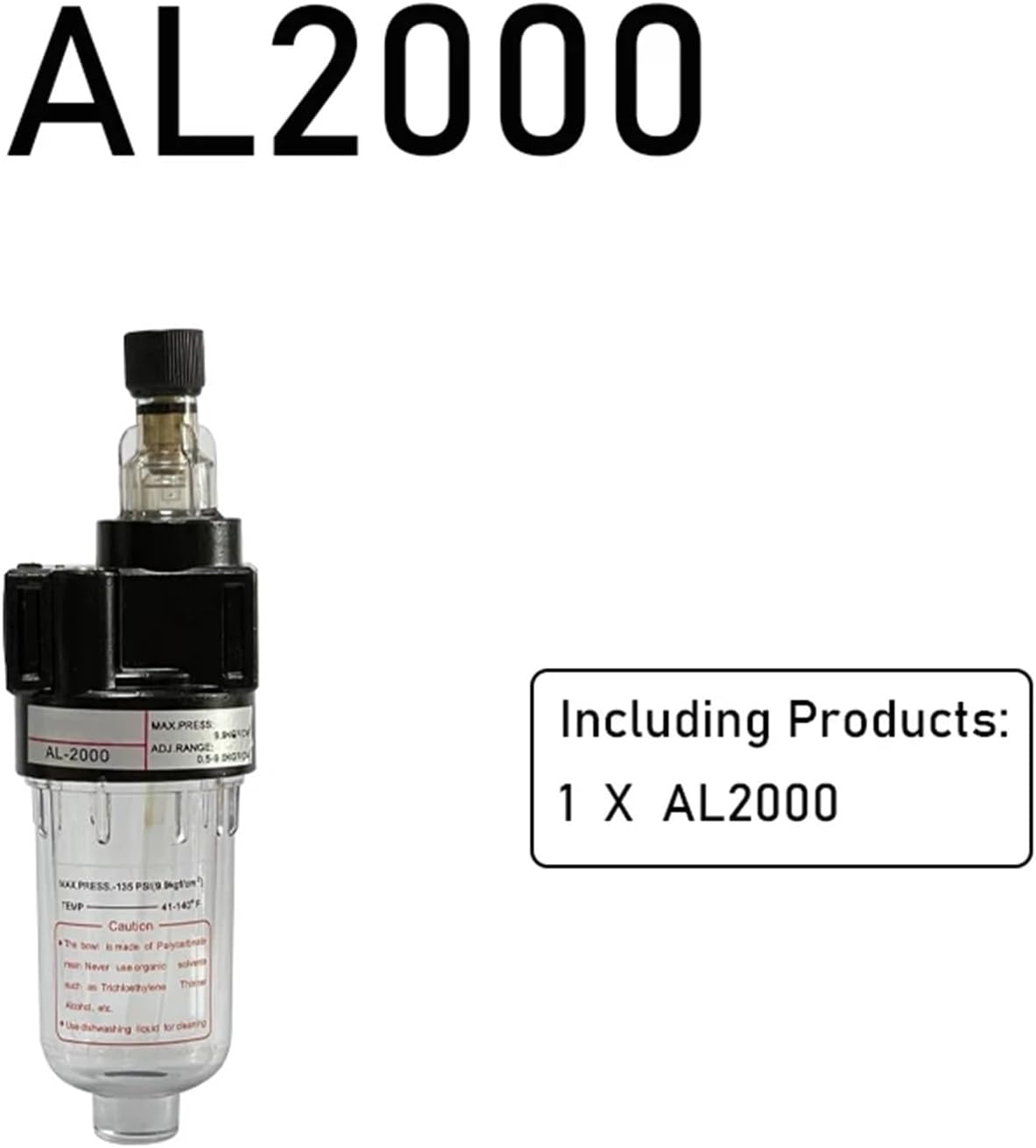 AL2000 Lubricator Regulator Compressed Air Filter Airbrush Air Compressor Pressure Reducing 1/4"(AL2000)