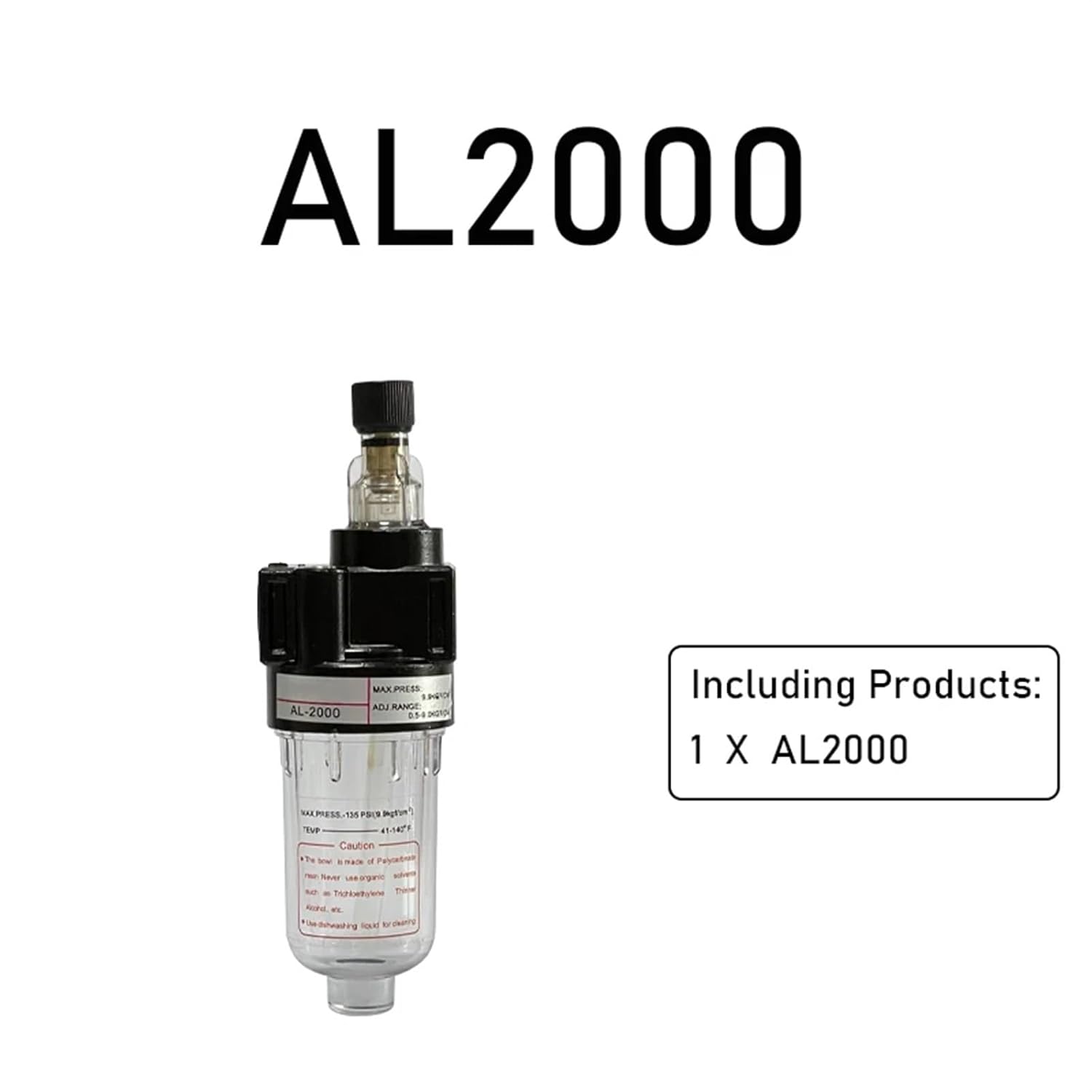 AL2000 Lubricator Regulator Compressed Air Filter Airbrush Air Compressor Pressure Reducing 1/4"(AL2000)