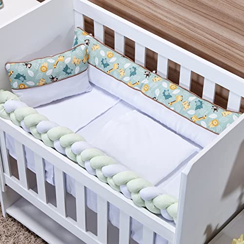 Kit Mini Berço 08 Peças 100 Algodão Fofura Floresta Nanna Baby