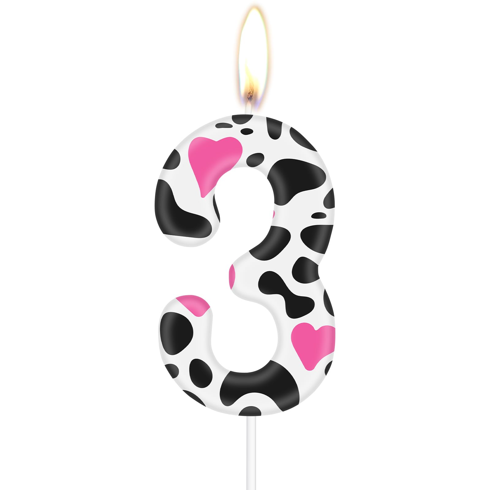 3 Bougies D'anniversaire - 3 Bougies à Paillettes - Chiffre 3 Ans - Décoration D'anniversaire - Pour Gâteau D'anniversaire - 3 Ans - Rose Doré - 9,5