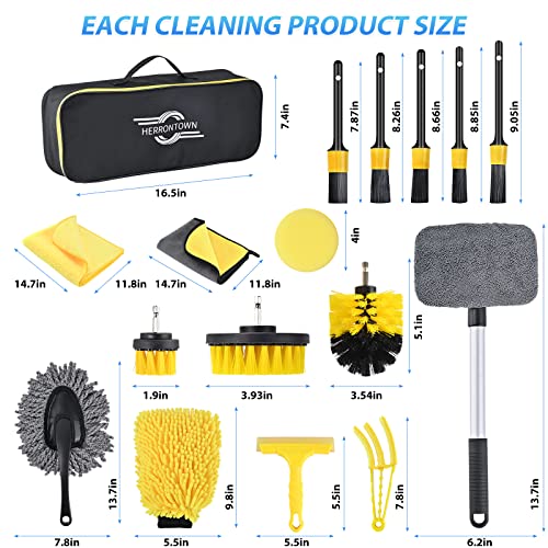 Herrontown 21 Pcs Car Detailing Kit Interior Cleaner, Car Cleaning Kit With High Power Handheld Vacuum, Auto Detailing Brush Set, Windshield Cleaning Tool, Car Washing Kit For Exterior Wheels #TOP6