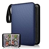 Trading Cards Binder - 400 Pockets Zipper Sports Cards Collector with Removable Sleeves - Card Binde