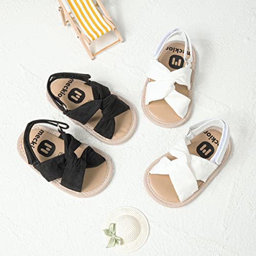 Image of Meckior Infant Baby Girls Boys Summer Sandals Open Toe Lace Princess Dress Wedding Flats Shoes Newborn Toddler Soft Non-slip Sole First Walker Crib Shoes