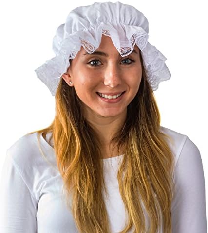 Tigerdoe Mob Cap - White Mop Hat Bonnet 