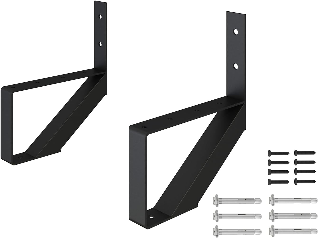 DIYHD Steel Stair Stringer 1 Step for Deck Height 13in,Powder Coated Black Outdoor Deck Stringer,MAX Load Capacity:500lbs,2pcs