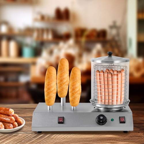 Hotdog Machine With Bun Warmer Commercial 2-Tier Hot Dog Steamer
