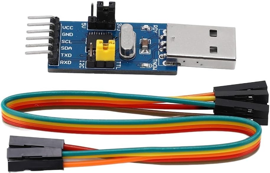 USB to IIC I2C UART Converter Adapter – Programmable Serial Module with 5V/3.3V Output 50bps to 2Mbps Serial Data Communication