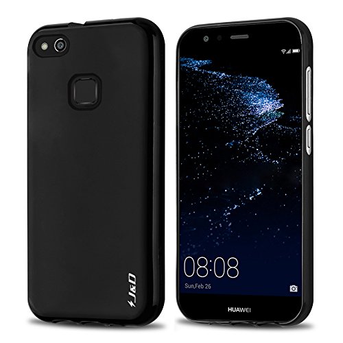 J&D Case Compatible for Huawei P10 Lite Case, [Drop Protection] [Slim Cushion] Shock Resistant Protective TPU Slim Case for Huawei P10 Lite Bumper Case - Black