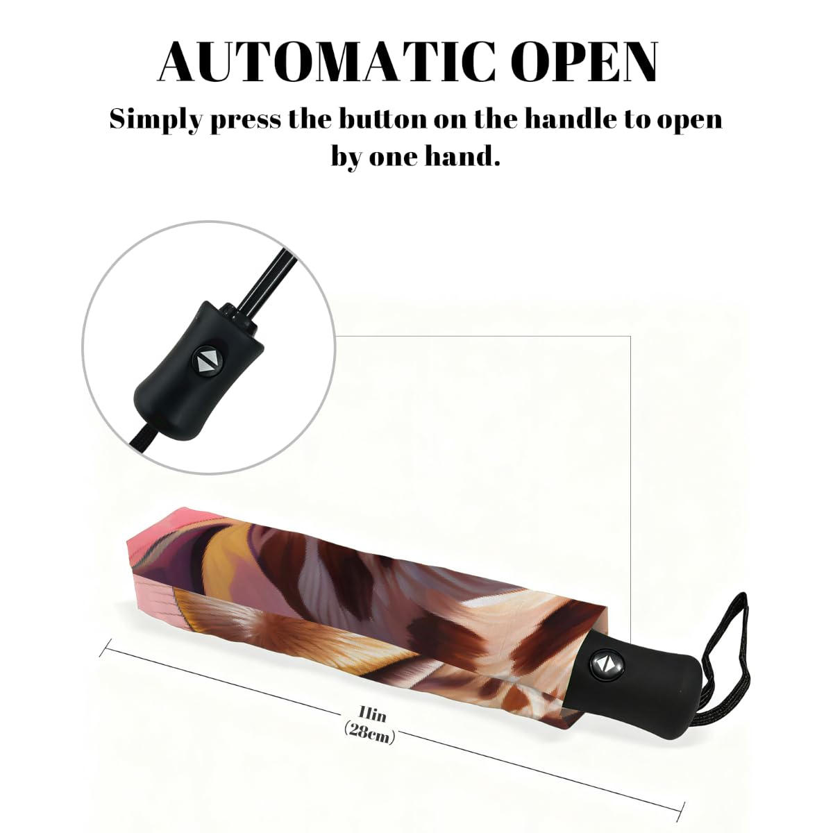 Cool Animal Giraffe Ombrello Pieghevole Ombrello da Viaggio Compatto Antivento Impermeabile con Protezione UV Rivestimento Nero Leggero 8 Costine Portatile per Pioggia Sole