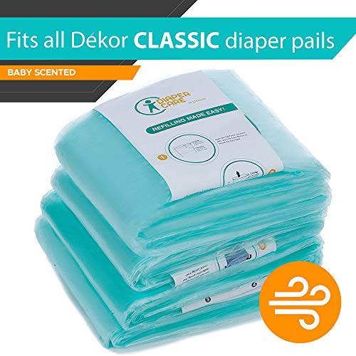 4 Pack Diaper Refill Liners Compatible with Dekor CLASSIC Refill