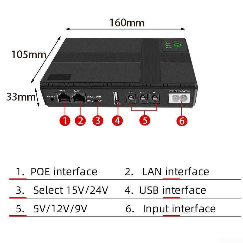 Opzioni multiple di uscita, ampia compatibilità, router UPS, gruppo di continuità (nero-8800MAH)