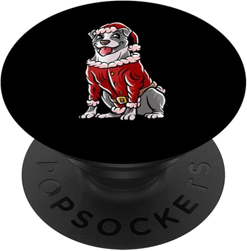 Staffordshire Bull Terrier Santa Claus Merry Christmas Dog PopSockets Standard PopGrip