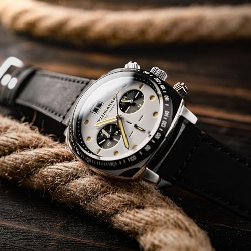 Image of Spinnaker Men's 42mm Hull Chronograph Watch with Leather Strap SP-5068