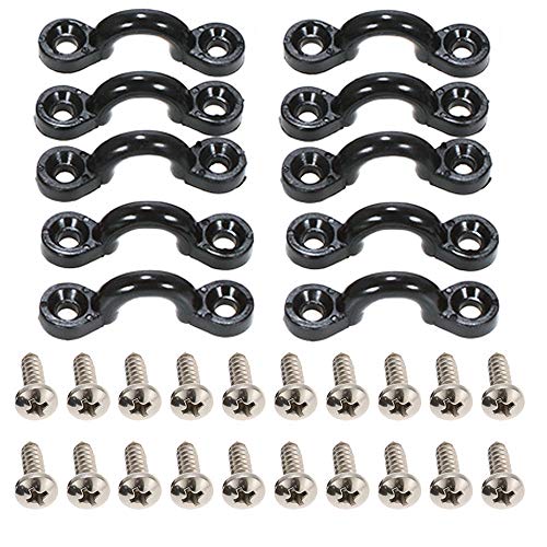 Borogo Kayak Pad Eye Kit, 10PCS Nylon Bungee Deck Loops Tie Down Pad