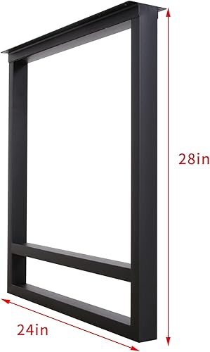 Miniatura 5 de SSS Furniture Juego de 2 patas de mesa de metal resistente de tubo cuadrado de hierro para escritorio, patas de mesa de comedor, oficina, patas de