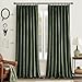 MIULEE Real Pinch Pleated Velvet Curtains with Rings & Clips & Hooks Thick Luxury Pleat Decor Blackout Suede Drapes Thermal Insulated for Living Room Bedroom, 2 Panels, 96 Inches Long, Olive Green