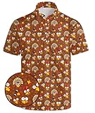 Funny Turkey Golf Polos for Men Thanksgiving Turkey Short Sleeve Golf Shirts Quick-Dry Polo Shirts Hawaiian Polo Shirts