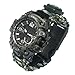 Uomo Donna Sopravvivenza Orologio digitale analogico Sopravvivenza Orologio da polso Sopravvivenza Orologio Ombrello impermeabile Orologio da corda Adatto per Escursionismo Campeggio Sopravvivenza (B)