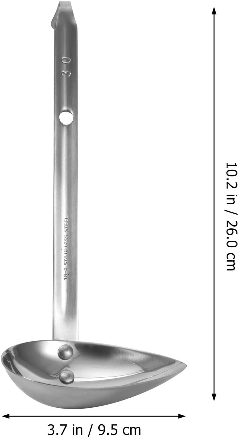 Stainless Steel Sauce Drizzle Spoon Extended Handle Tableware Cutlery for Baking Decorating Cooking Assistant Dishwasher Safe Smooth Finish
