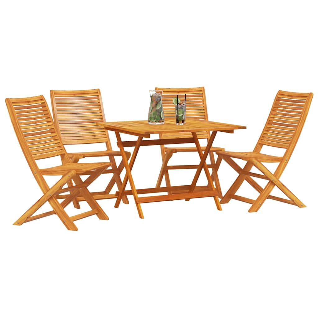 vidaXL Set da Pranzo per Giardino 5 pcs Marrone, Set da pranzo all'aperto, tavolo in acacia rustica, arredo giardino e terrazza, posti resistenti alle intemperie