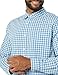 Amazon Essentials Men's Long-Sleeve Slim-Fit Stretch Poplin Shirt, Light Blue White Gingham, Medium