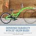 KaZAM Co-Pilot Bike Trailer - 20 Inch Bike Trailer with Adjustable BMX Stem and Handlebar - Lightweight Aluminum Frame and Padded Saddle for Cycling - Perfect for Family Rides - Green