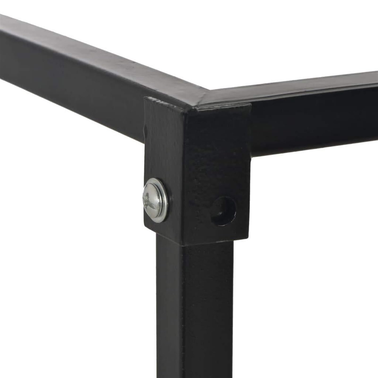 Portalegna con base nera 37x37x113 cm in acciaio, portalegna, scaffale portalegna, portalegna in metallo con ventilazione for esterni o interni, set portalegna