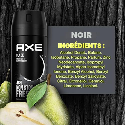 AXE Lot de 12 déodorants en spray noir sans aluminium - 12 x 150 ml - Déodorant en spray pour homme et homme (12 produits)