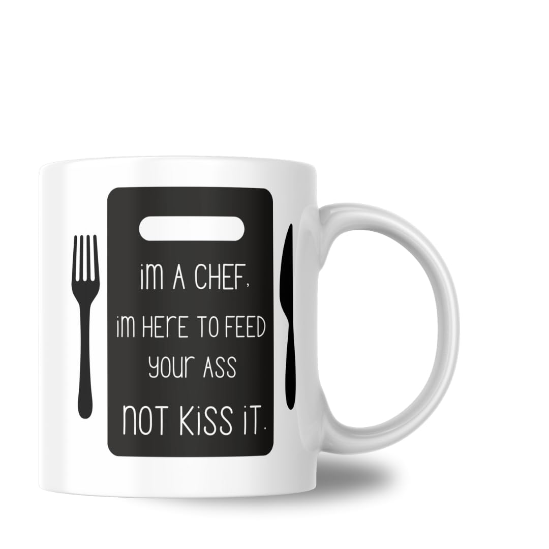 METAPRINTS - Chef's Kiss Joke Coffee Mug White 11 0z Ceramic Cup Gifts for Friends, Thank You Gifts for Friends for Partner Work Gifts, Birthday Gift Novelty Gift Mug for Gifts