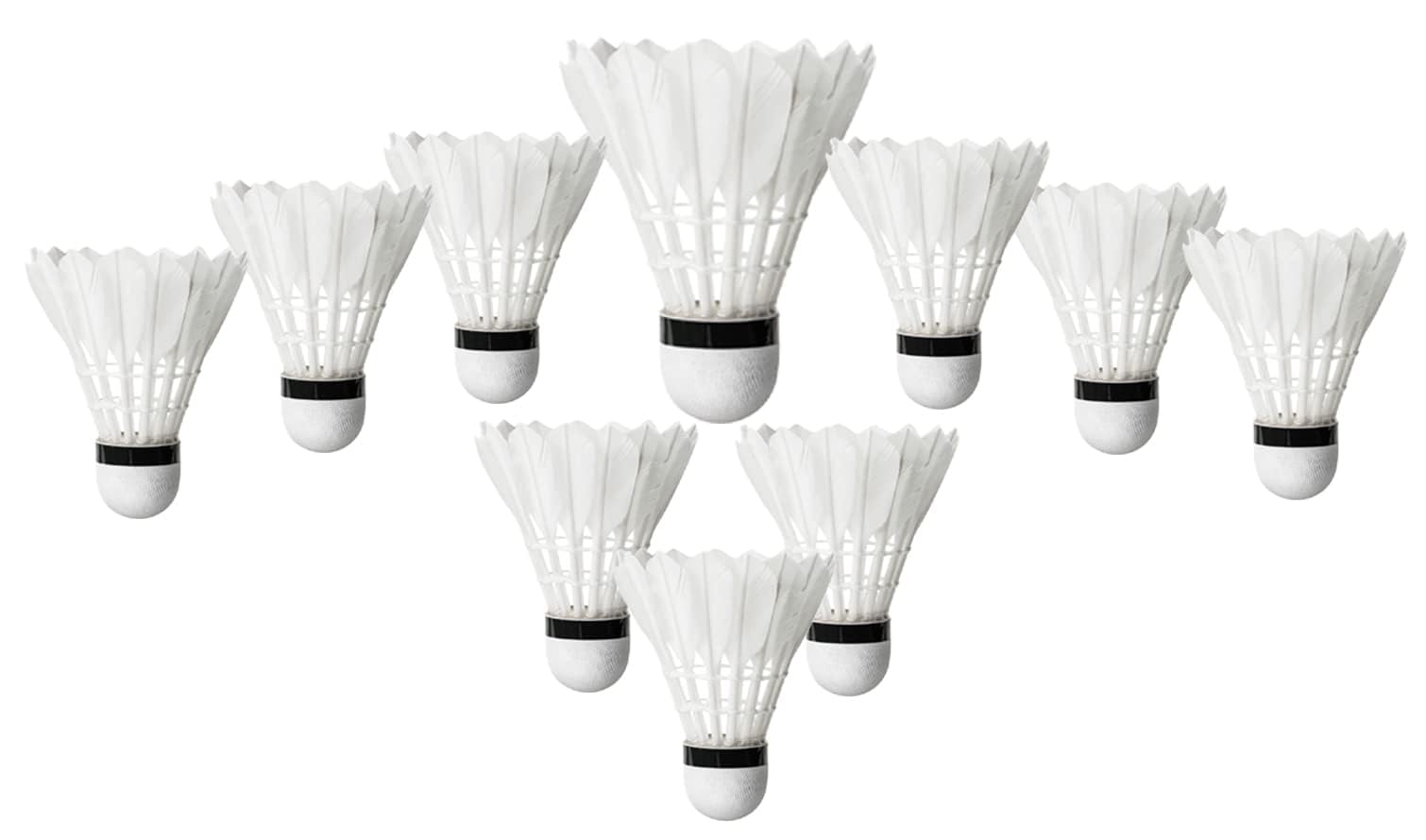 PZ&RV® Power Badminton Shuttlecocks White Feather-Cork Bottom - Tournament Grade | (Pack of 10 pcs.)-image-34