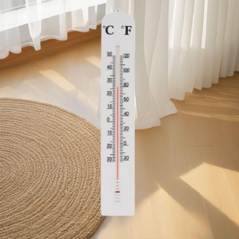Thermometer Office Interior Glass Scaled Fahrenheit Wall Mounted