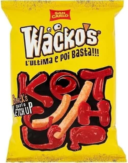 42 X San Carlo Wacko's Patatine Blacks Gusto Ketchup, Senza Glutine, 25 g per Confezione, 42 Confezioni